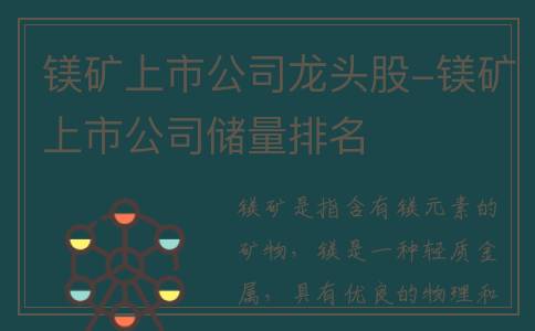 镁矿上市公司龙头股-镁矿上市公司储量排名