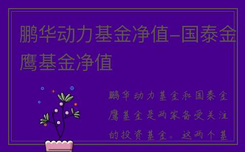 鹏华动力基金净值-国泰金鹰基金净值