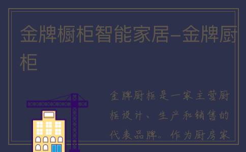 金牌橱柜智能家居-金牌厨柜