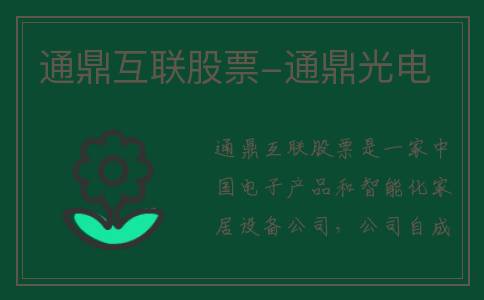 通鼎互联股票-通鼎光电