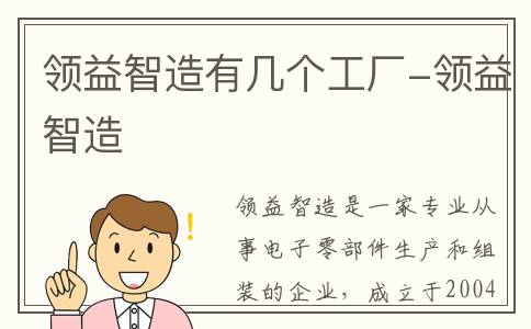 领益智造有几个工厂-领益智造