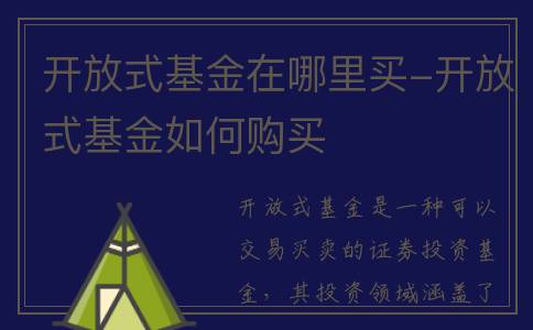 开放式基金在哪里买-开放式基金如何购买