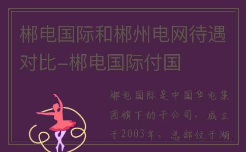 郴电国际和郴州电网待遇对比-郴电国际付国