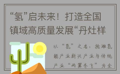 “氢”启未来！打造全国镇域高质量发展“丹灶样本”(氢启未来网所属公司)