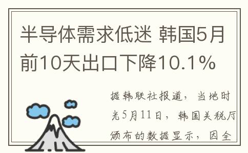 半导体需求低迷 韩国5月前10天出口下降10.1%