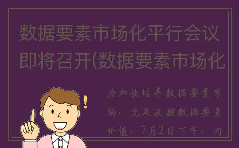 数据要素市场化平行会议即将召开(数据要素市场化改革下,万亿数商产业爆发在即)