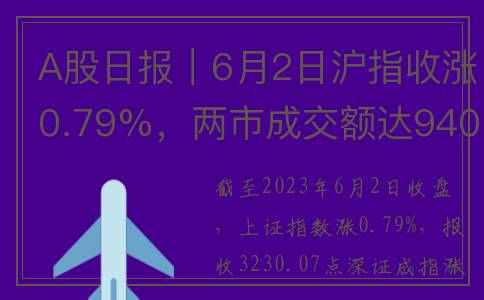 A股日报｜6月2日沪指收涨0.79%，两市成交额达9406亿元