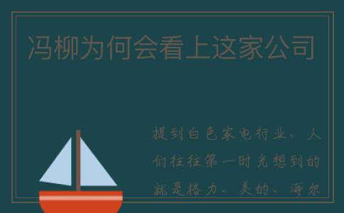 冯柳为何会看上这家公司