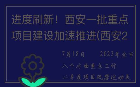 进度刷新！西安一批重点项目建设加速推进(西安2020-11-14)