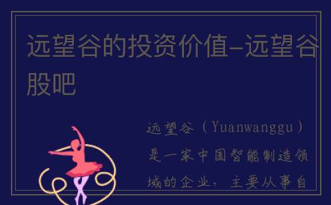 远望谷的投资价值-远望谷股吧