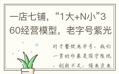 一店七铺，“1大+N小”360经营模型，老字号紫光园的逆袭增长密诀(一店二店是什么意思)