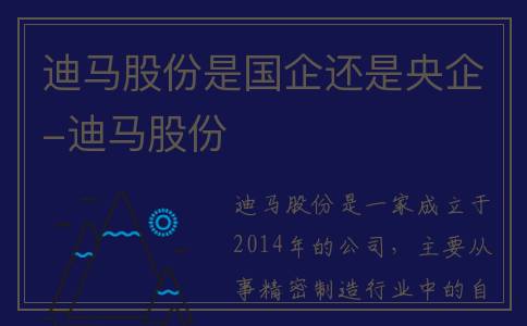 迪马股份是国企还是央企-迪马股份
