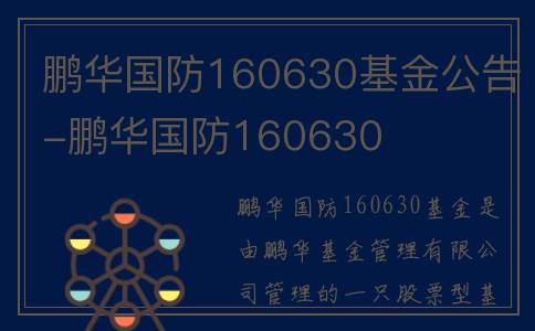 鹏华国防160630基金公告-鹏华国防160630