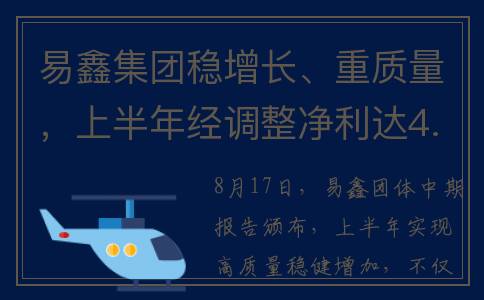 易鑫集团稳增长、重质量，上半年经调整净利达4.13亿