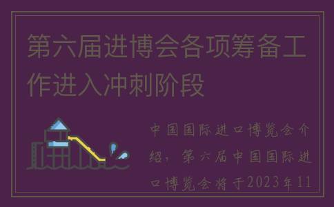 第六届进博会各项筹备工作进入冲刺阶段