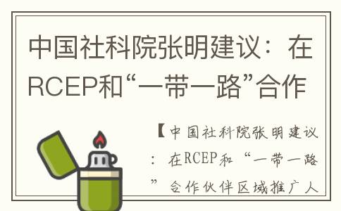 中国社科院张明建议：在RCEP和“一带一路”合作伙伴区域推广人民币支付清算系统(中国社科院张明个人资料简介)