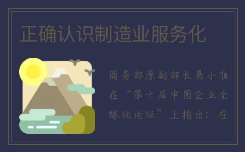 正确认识制造业服务化