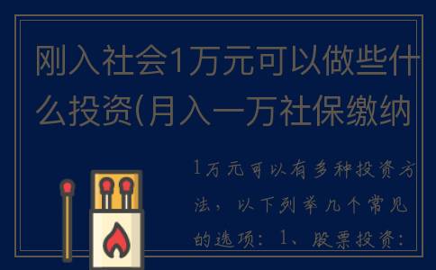 刚入社会1万元可以做些什么投资(月入一万社保缴纳多少)