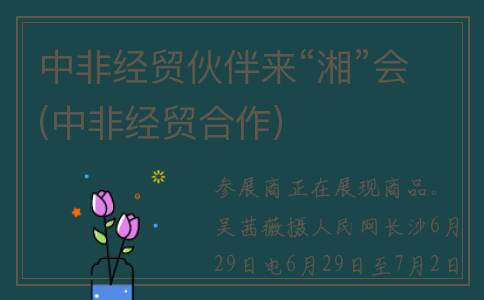 中非经贸伙伴来“湘”会(中非经贸合作)