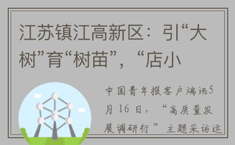江苏镇江高新区：引“大树”育“树苗”，“店小二”式服务既有精度又有温度