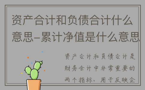 资产合计和负债合计什么意思-累计净值是什么意思