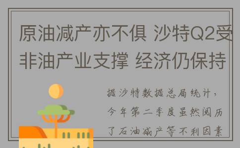 原油减产亦不俱 沙特Q2受非油产业支撑 经济仍保持正增长(原油减少产量对油市是涨还是跌)