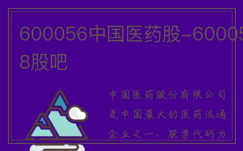 600056中国医药股-600058股吧