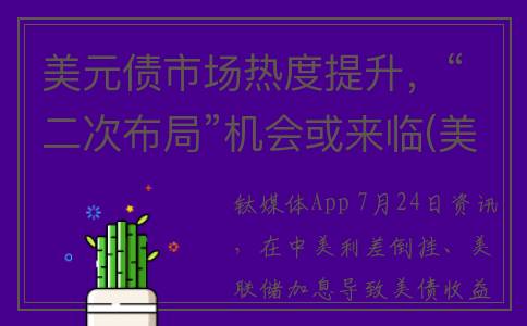 美元债市场热度提升，“二次布局”机会或来临(美元债券暴跌)