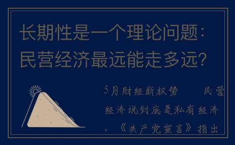 长期性是一个理论问题：民营经济最远能走多远？(长期性和短期性问题)