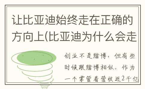 让比亚迪始终走在正确的方向上(比亚迪为什么会走强)