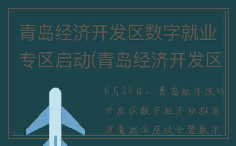 青岛经济开发区数字就业专区启动(青岛经济开发区社会福利中心)