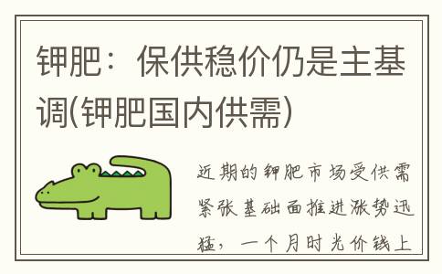 钾肥：保供稳价仍是主基调(钾肥国内供需)