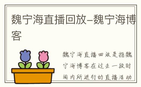 魏宁海直播回放-魏宁海博客