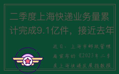 二季度上海快递业务量累计完成9.1亿件，接近去年同期2.5倍(今年过年上海快递什么时候停运)
