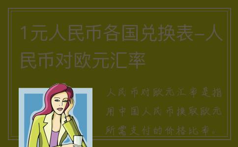 1元人民币各国兑换表-人民币对欧元汇率