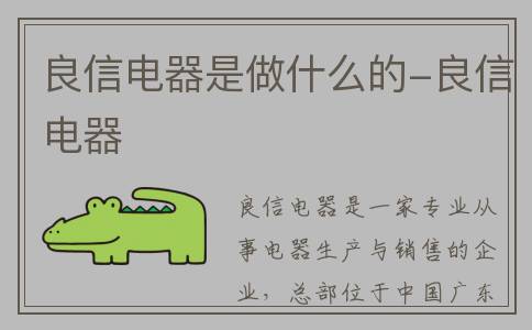 良信电器是做什么的-良信电器