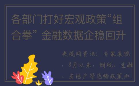 各部门打好宏观政策“组合拳” 金融数据企稳回升 政策效果显现(宏观把控)