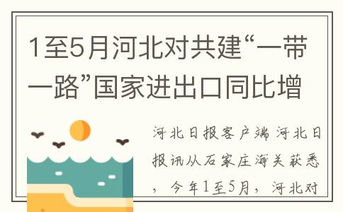 1至5月河北对共建“一带一路”国家进出口同比增长21.2%