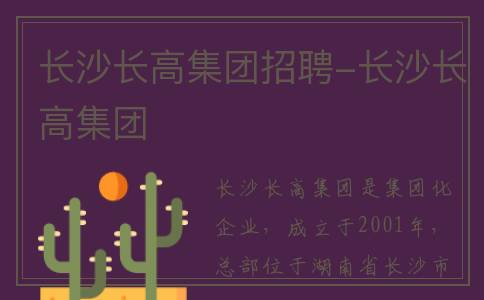长沙长高集团招聘-长沙长高集团