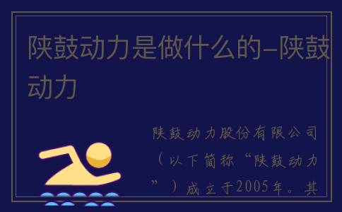 陕鼓动力是做什么的-陕鼓动力