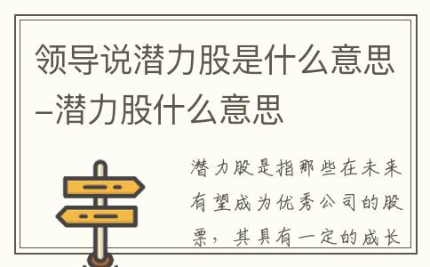 领导说潜力股是什么意思-潜力股什么意思