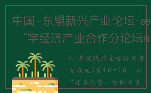中国-东盟新兴产业论坛·数字经济产业合作分论坛在深圳举办(中国东盟新观察)