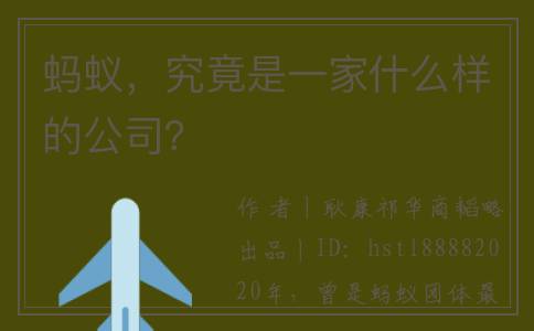 蚂蚁，究竟是一家什么样的公司？