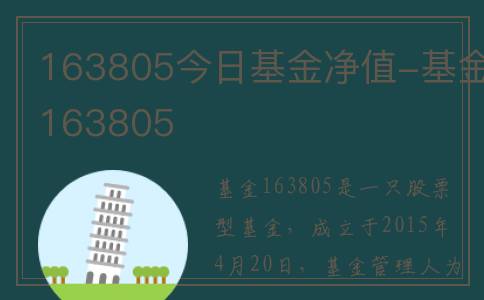 163805今日基金净值-基金163805